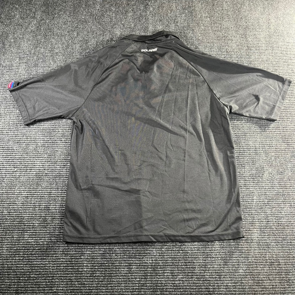 Polaris Mens Black Short Sleeve Polo Shirt Mock Neck Zip Pocket Large - Picture 6 of 8